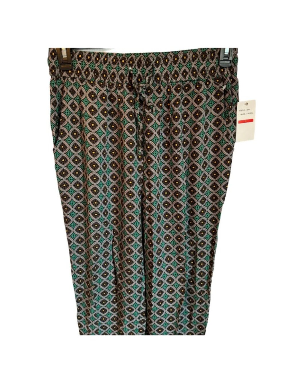 Kaktus Pants Size Large Green Multi High Waisted Women Pants. NWT - Picture 10 of 12